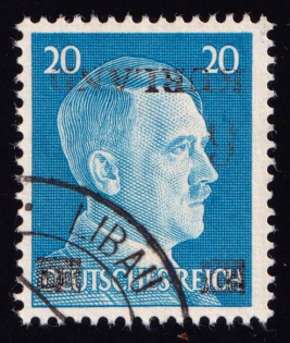1945 6pf on 20pf Kurland, German Occupation, Germany (INVERTED Overprint, Print Error, Mi. 3 K, Canceled, CV $260)