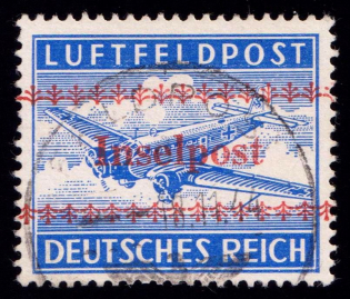 1944 Island Crete, Military Mail 'INSELPOST', Germany (Mi. 7 A, Signed, Canceled, CV $460)