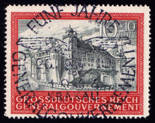 1944 First day Special Cancellation 'Funf Jahre Generalgouvernement' (Mi. 125, Full Set, Canceled, CV $90)