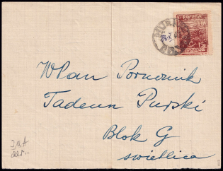 1943 Murnau, Poland, POCZTA OBOZ VII A, WWII Camp Post (Fischer 4, Signed, Murnau Postmark)