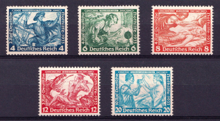 1933 Weimar Republic, Wagner, Germany (Mi. 500 B, 502 B, 503 B, 504 B, 505 B, Full Set, CV $230)