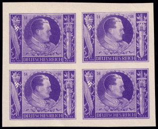 Hermann Goring Propoganda, Imperf Block of Four 54pf + 96pf, Germany (Proof, Rare, MNH)