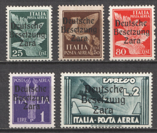 1943 Zadar, German Occupation, Germany (Mi. 23, 24, 26-28, Signed, CV $220)