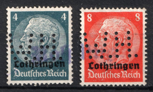 1940 Lorraine, German Occupation, Germany (Perfins, Canceled)