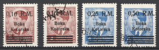 1944 Kotor, German Occupation of Bay of Montenegro (Mi. 7 - 10, Full Set, Signed, Canceled, CV $60)