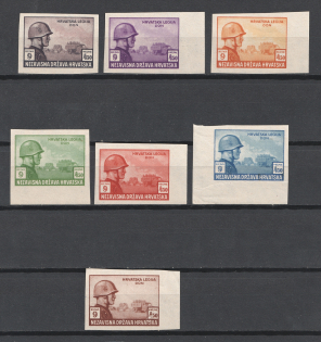 1943 9k+4.5k Croatian Legion, Germany (PROOFS, Varieties of Color, MNH)
