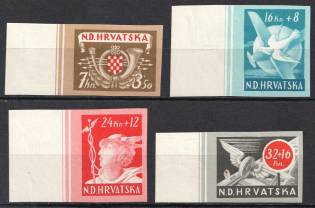 1944 Croatia, NDH (IMPERFORATE, Mi. 150 U - 153 U, Full Set, CV $50, MNH)