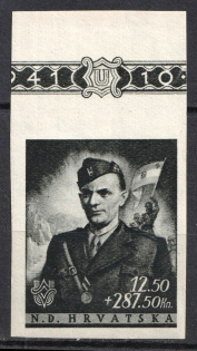 1944 Croatia, NDH (IMPERFORATE, Mi. 161 U, Full Set, CV $40, MNH)