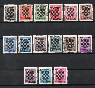 1941 Croatia, NDH (Mi. 9 - 23, Full Set, CV $60, Canceled)