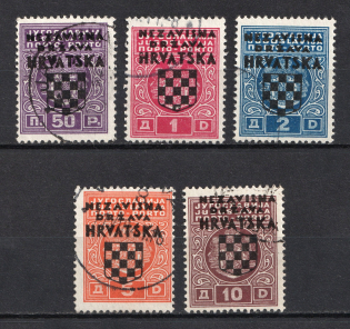 1941 Croatia, NDH (Mi. 1 - 5, Full Set, CV $50, Canceled)