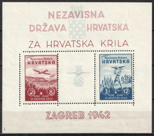 1942 Croatia, NDH, Souvenir Sheet (Mi. Bl. 2, CV $80, MNH)