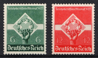 1935 Third Reich, Germany (Mi. 571 - 572, Full Set, CV $30, MNH)