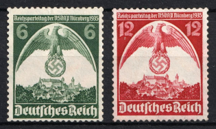 1935 Third Reich, Germany (Mi. 586 - 587, Full Set, CV $30, MNH)