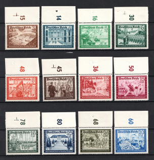 1939 Third Reich, Germany (Control Numbers, Mi. 702-713, Full Set, CV $110, MNH)