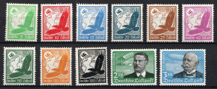 1934 Third Reich, Germany, Airmail (Mi. 529 - 539, Full Set, CV $130)