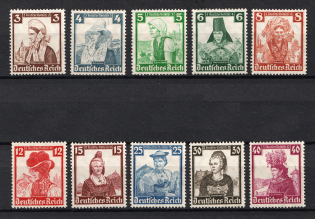 1935 Third Reich, Germany (Mi. 588 - 597, Full Set, CV $50)