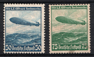 1936 Third Reich, Germany, Airmail (Mi. 606 X- 607 X, Full Set, CV $70)
