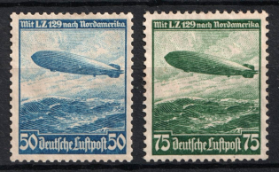 1936 Third Reich, Germany, Airmail (Mi. 606 Y- 607 Y, Full Set, CV $70)