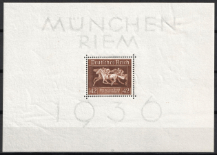 1936 Third Reich, Germany, Souvenir Sheet (Mi. Bl. 4 X)