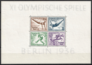 1936 Third Reich, Germany, Souvenir Sheet (Mi. Bl. 5 X, CV $160, MNH)