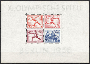 1936 Third Reich, Germany, Souvenir Sheet (Mi. Bl. 6 X, CV $160, MNH)