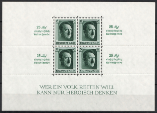 1937 Third Reich, Germany, Souvenir Sheet (Mi. Bl. 9, CV $420, MNH)