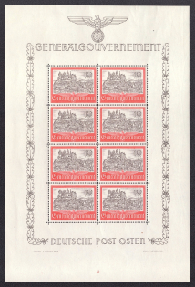 1941 10z General Government, Germany, Souvenir Sheet (Mi. 65)