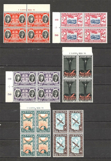 1934 Lithuania Airmail Blocks of Four (Full Set, MNH)