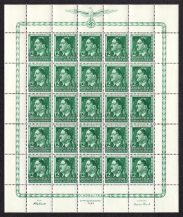1944 12g+1z General Government, Germany, Full Sheet (Mi. 117, MNH)