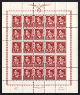 1944 24g+1z General Government, Germany, Full Sheet (Mi. 118, MNH)