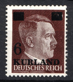 1945 6pf on 10pf Kurland, German Occupation, Germany (Mi. 2 I, CV $50)