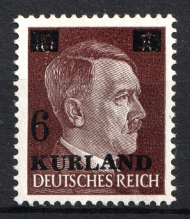 1945 6pf on 10pf Kurland, German Occupation, Germany (Mi. 2 II, CV $50)