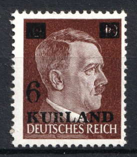 1945 6pf on 10pf Kurland, German Occupation, Germany (Mi. 2 IV, Signed, CV $170, MNH)