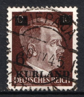 1945 6pf on 5pf Kurland, German Occupation, Germany (Mi. 2 I, Signed, Canceled, CV $40)