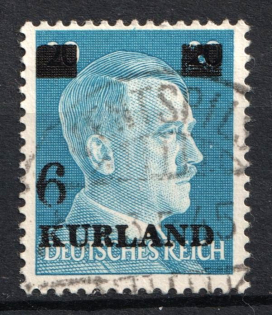1945 6pf on 20pf Kurland, German Occupation, Germany (Mi. 3 IV, Signed, Canceled, CV $130)