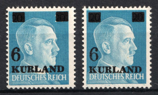 1945 6pf on 20pf Kurland, German Occupation, Germany (Mi. 3 I vz, 3 I wz, CV $40)