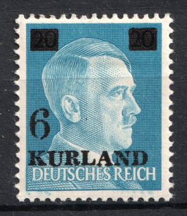 1945 6pf on 20pf Kurland, German Occupation, Germany (Mi. 3 IV, CV $70)