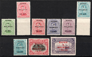 1920 Eupen and Malmedy, Belgium, German Occupation, Germany (Mi. 1 - 7, Full Set, CV $70)