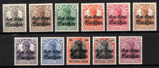 1916-17 Poland, German Occupation, Germany (Mi. 6 - 16, Full Set, CV $30)