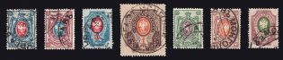 Group of 1908-1912 stamps used in Mongolia, Ugra cancellation, Russian Post Offices Abroad (Type 7b Date-stamp)