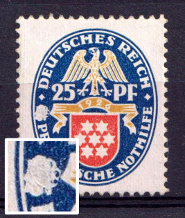 1926 25pf Weimar Republic, Germany (Left Value Print Error, Mi. 400 X, CV $+++, MNH)