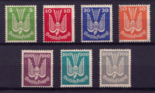 1924 Weimar Republic, Germany, Airmail (Mi. 344 - 350, Certificate, Full Set, CV $2,000, MNH)