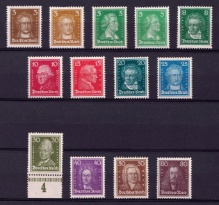 1926-27 Weimar Republic, Germany (Mi. 385 - 397, Signed, Full Set, CV $1,430, MNH)