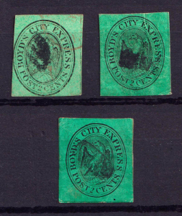 2c Boyd's City Express Post, United States Locals & Carriers (Genuine, Green)