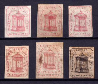 Hussey's Post NY, United States Locals & Carriers, Group (Genuine)