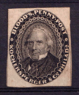 Blood's Penny-Post, United States Locals & Carriers (Sc. #15L18, Genuine)