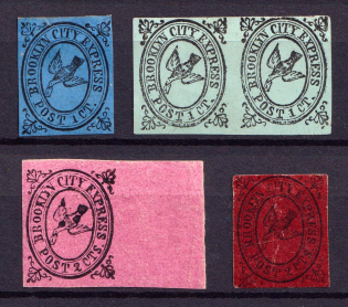 1855-64 Brooklyn City Express, United States Locals & Carriers Group (Genuine)