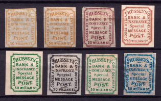 1862 Hussey's Special Messege Post, United States Locals & Carriers, Group (Genuine)