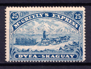 1898 25c Mc. Greelly's Express Dyea-Skaguay, United States Locals & Carriers (Sc. #155L1, Genuine)