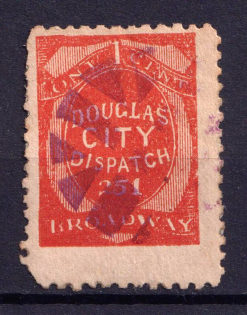 1c Douglas City Dispatch, United States Locals & Carriers (Sc. #59L4, Genuine, Canceled)